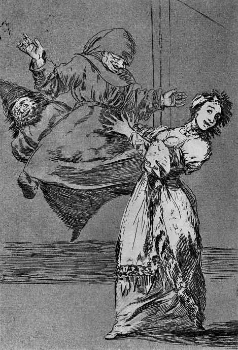 Francisco Goya. A series of "Caprichos", page 74: don't scream, you fool!