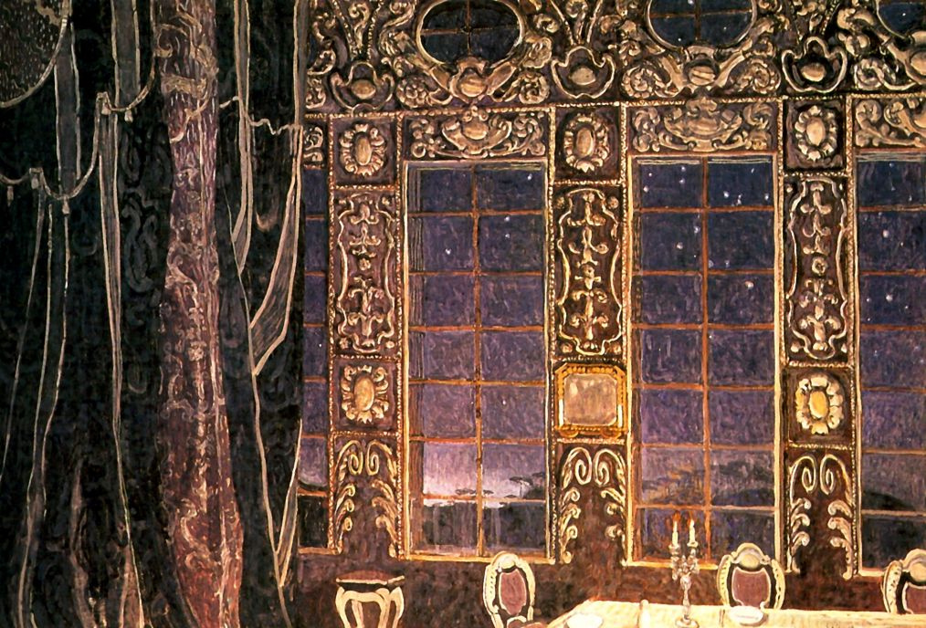 Alexander Yakovlevich Golovin. A sketch for a Comedy by J. B. Moliere "don Juan". Dining room in the house of don Juan