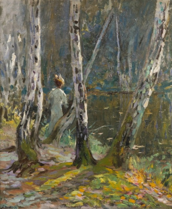 Nikolai Alexandrovich Tarkhov 1871-1930. Young woman in the woods
