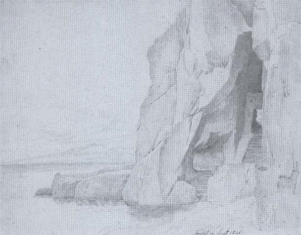 Theodor Leopold Weller. The rocky shore of Sorrento