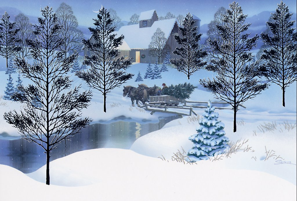 Stockkmat. Winter landscape