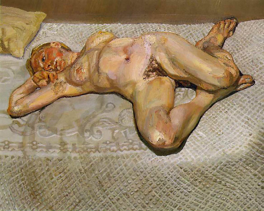 Lucien Freud. Blonde on the bed