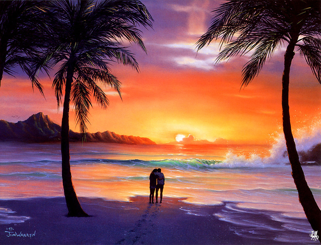 Картина пальмы у моря