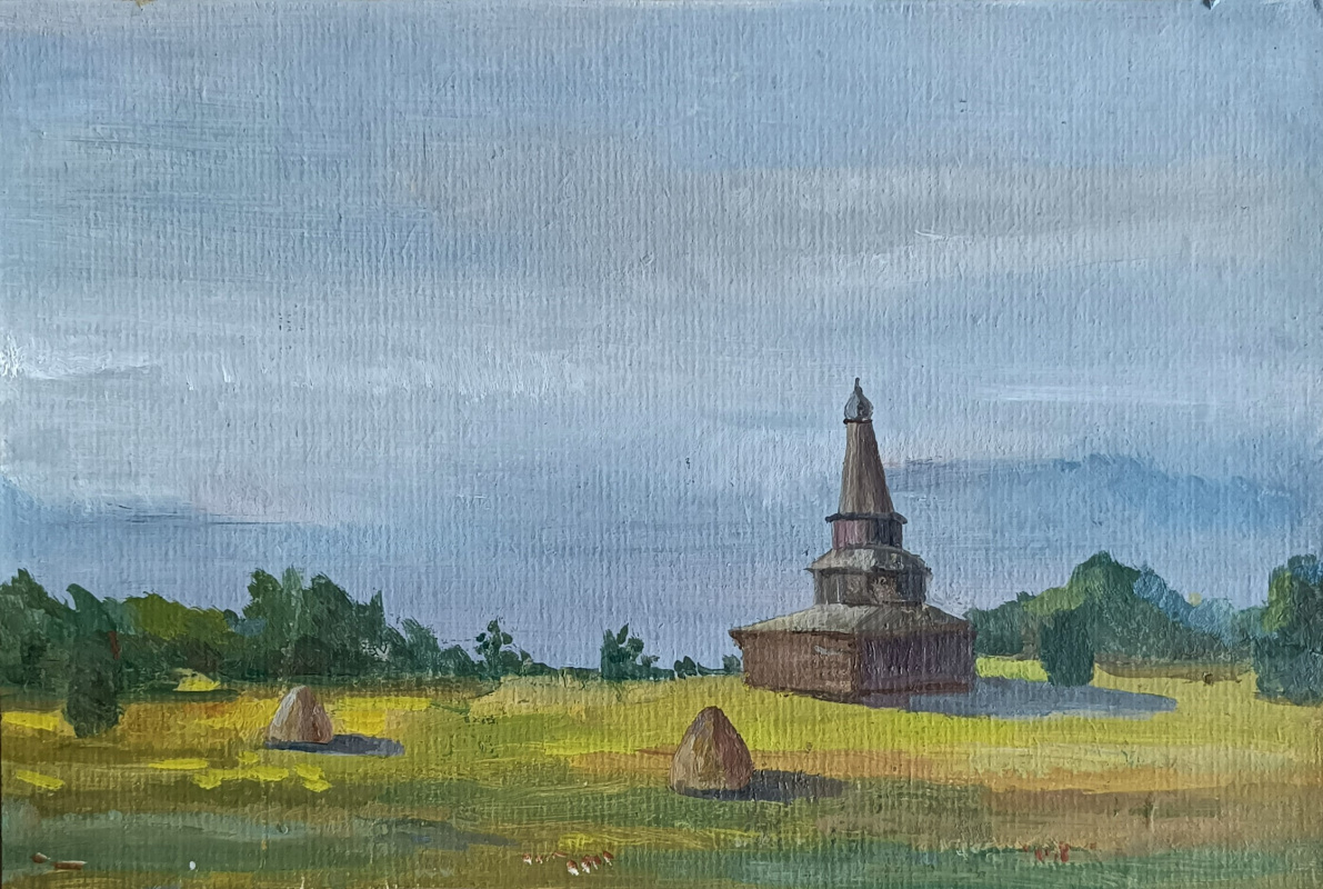 Vasily sergeyevich orlov. Summer landscape with church