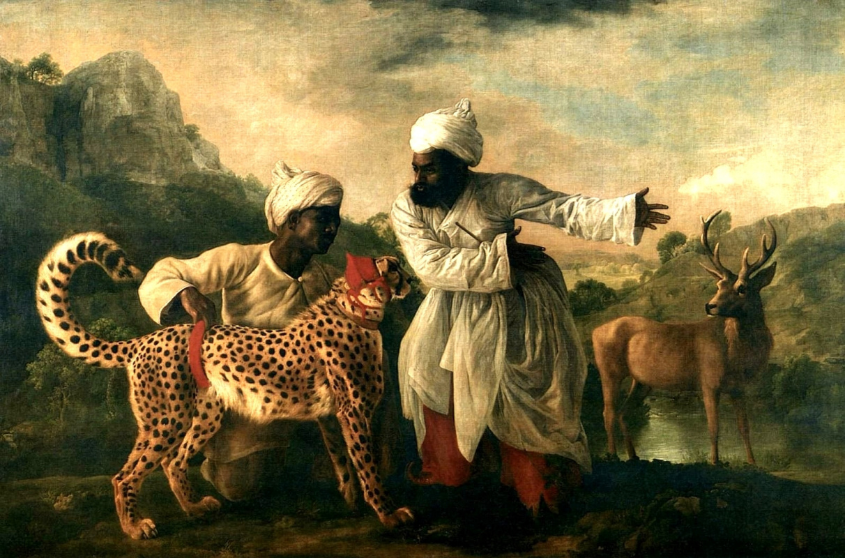 George Stubbs. Cheetah and stag with two Indians