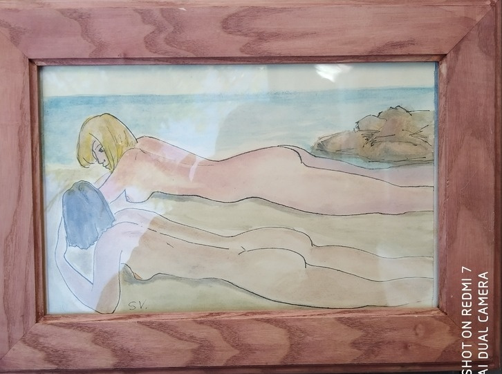 Valentin Stepanovich Sirenko. On a nudist beach