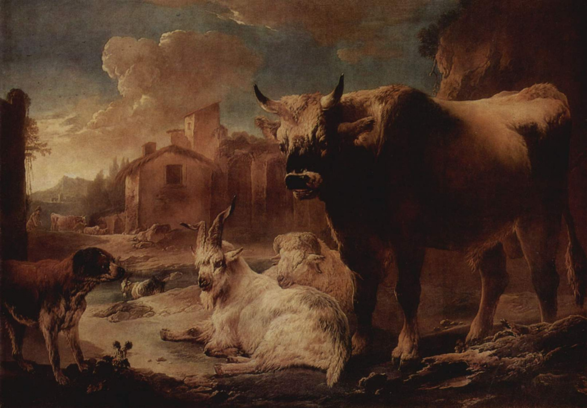 Philippe Peter Rose. Landscape with a herd