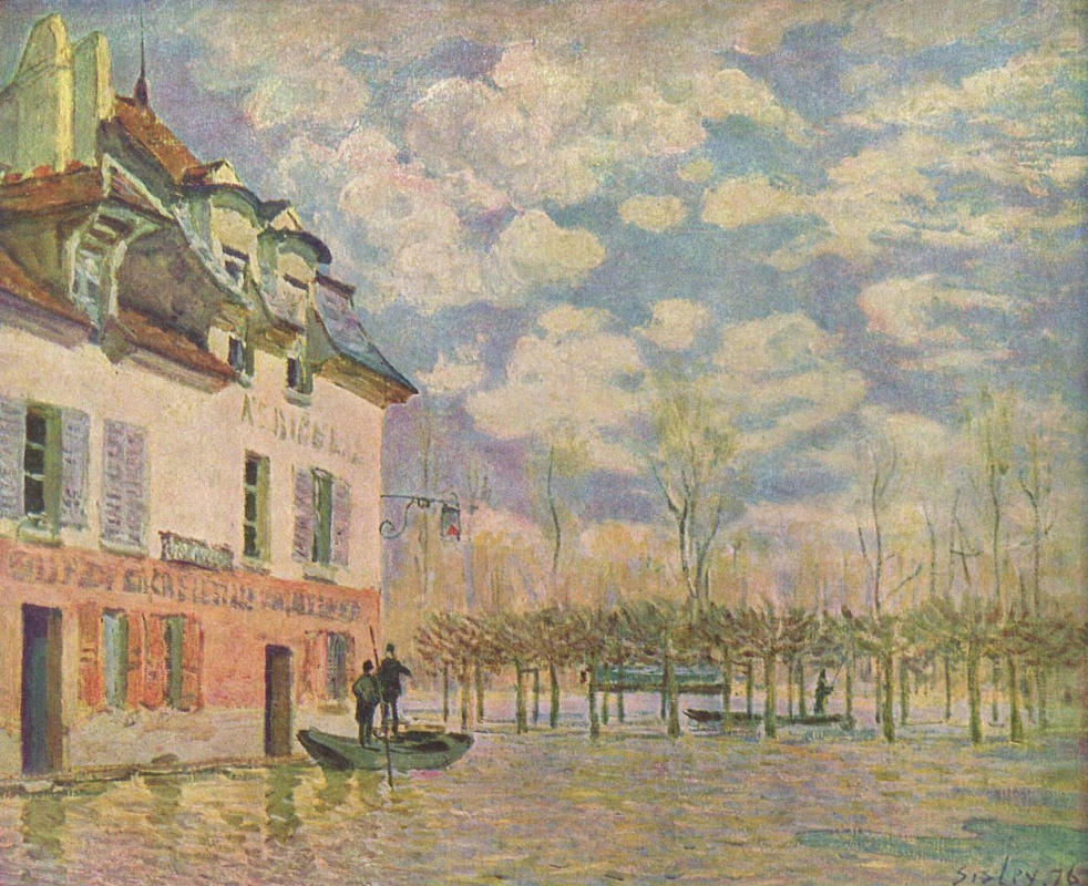 Alfred Sisley. Boat during the flood, port-Marly