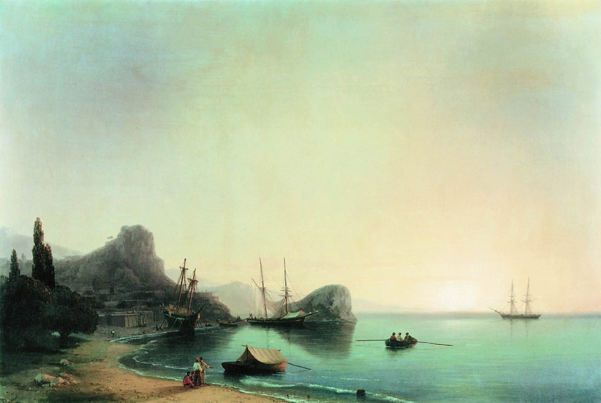 Айвазовский итальянский пейзаж вечер 1858