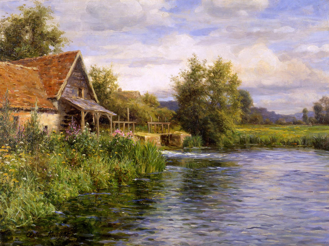 дом в деревне у реки