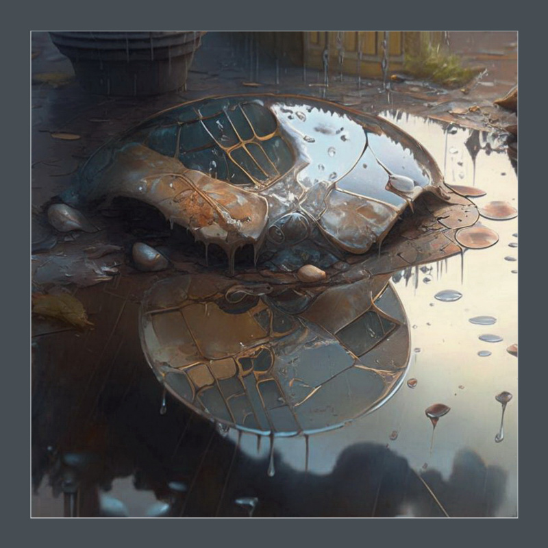 Larissa Bulanenko. A puddle holding reflections.
