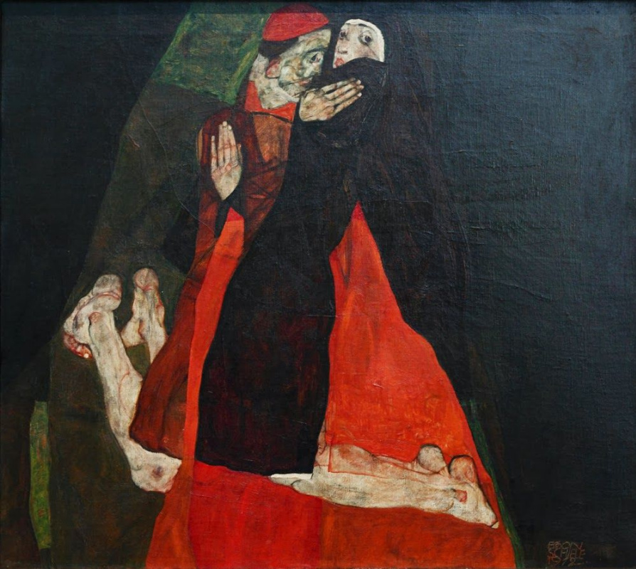 Egon Schiele. Cardinal and nun