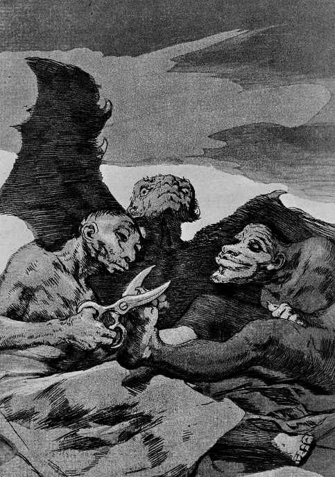 Francisco Goya. A series of "Caprichos", sheet 51: Primping