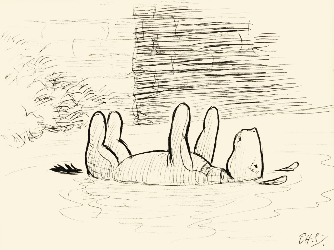 Ernest Shepard. Game Trivia (reverse side). Illustration for the book "Winnie-the-Pooh" by A. A. Milne