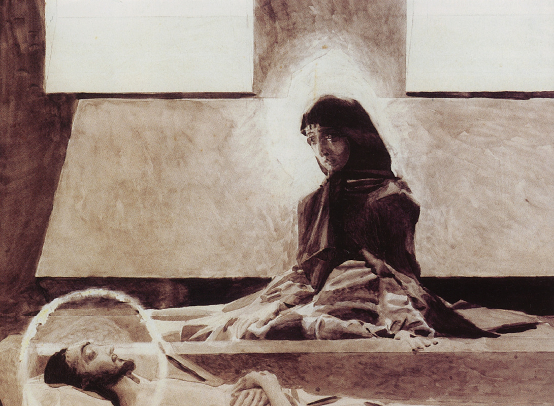 Михаил Александрович Врубель. Надгробный плач (третий эскиз росписи Владимирского собора в Киеве)