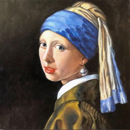 Jan Vermeer. A replica of Jan Vermeer's Girl with a Pearl Earring