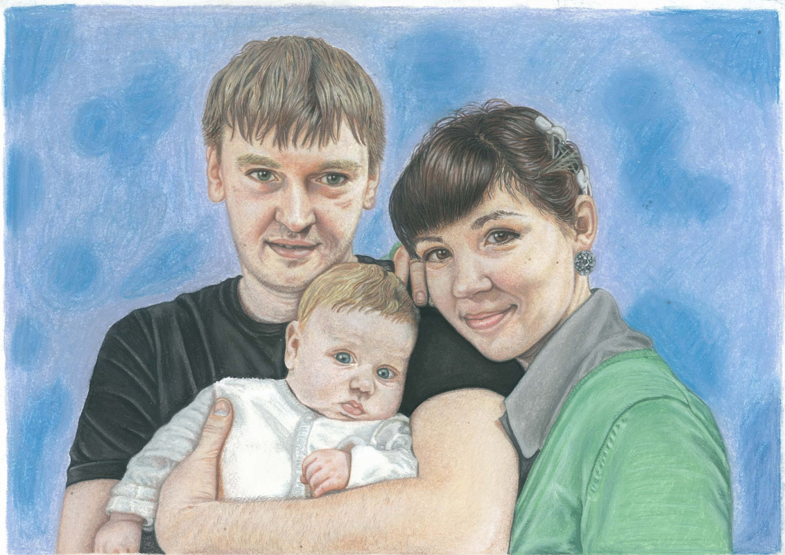 Семейный портрет пастелью