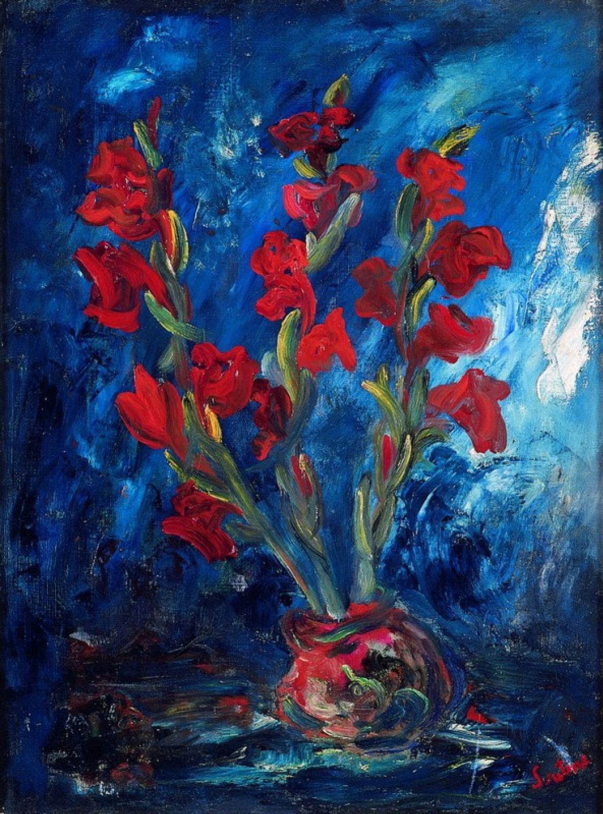 Chaim Soutine Bouquet de gladiolos rojos., 1919: Descripción de la obra |  Arthive