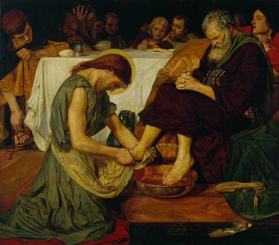 Ford Madox Brown. Jesus washes the feet of Peter