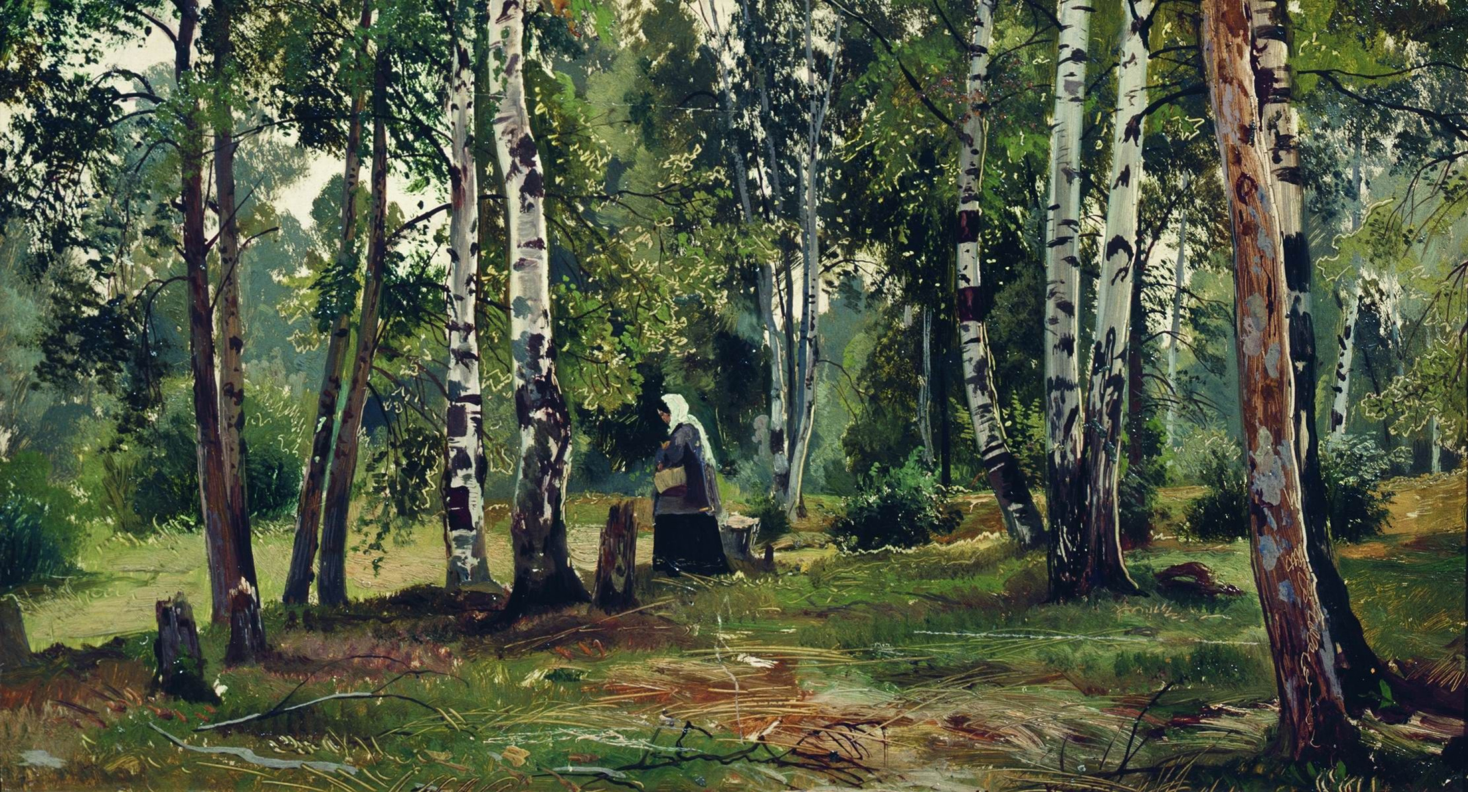 Иван Иванович Шишкин - Березовая роща, 1891, 49×28 см: Описание  произведения | Артхив