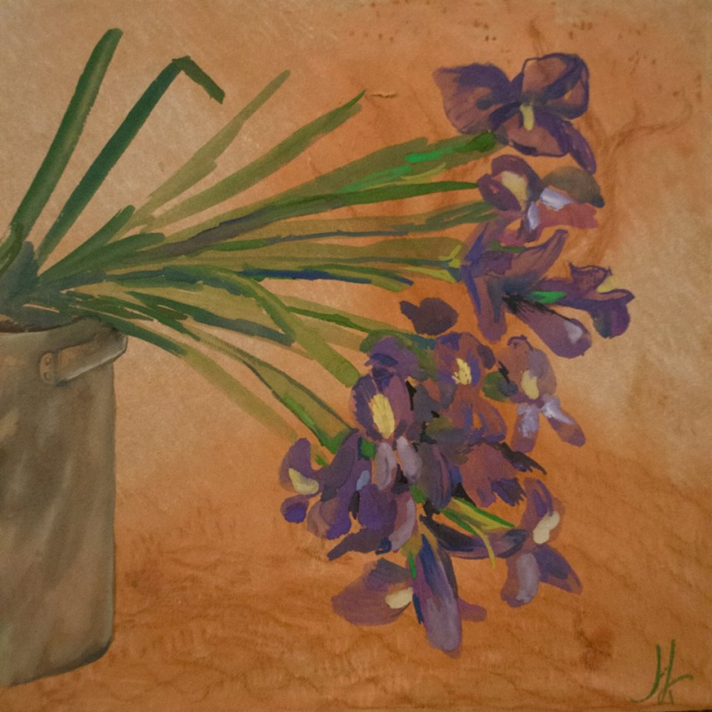 Natalia Kudryavtseva. Irises in a pot