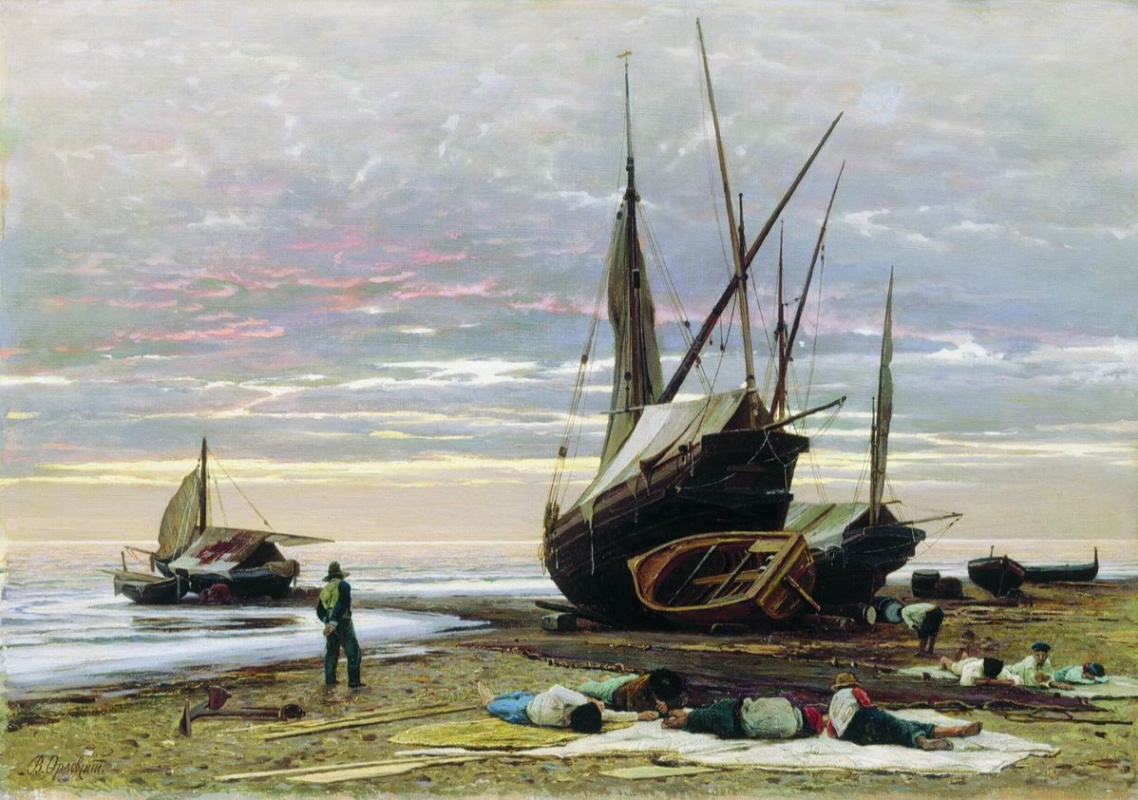 Vladimir Donatovich Orlovsky. Evening. Sea shore