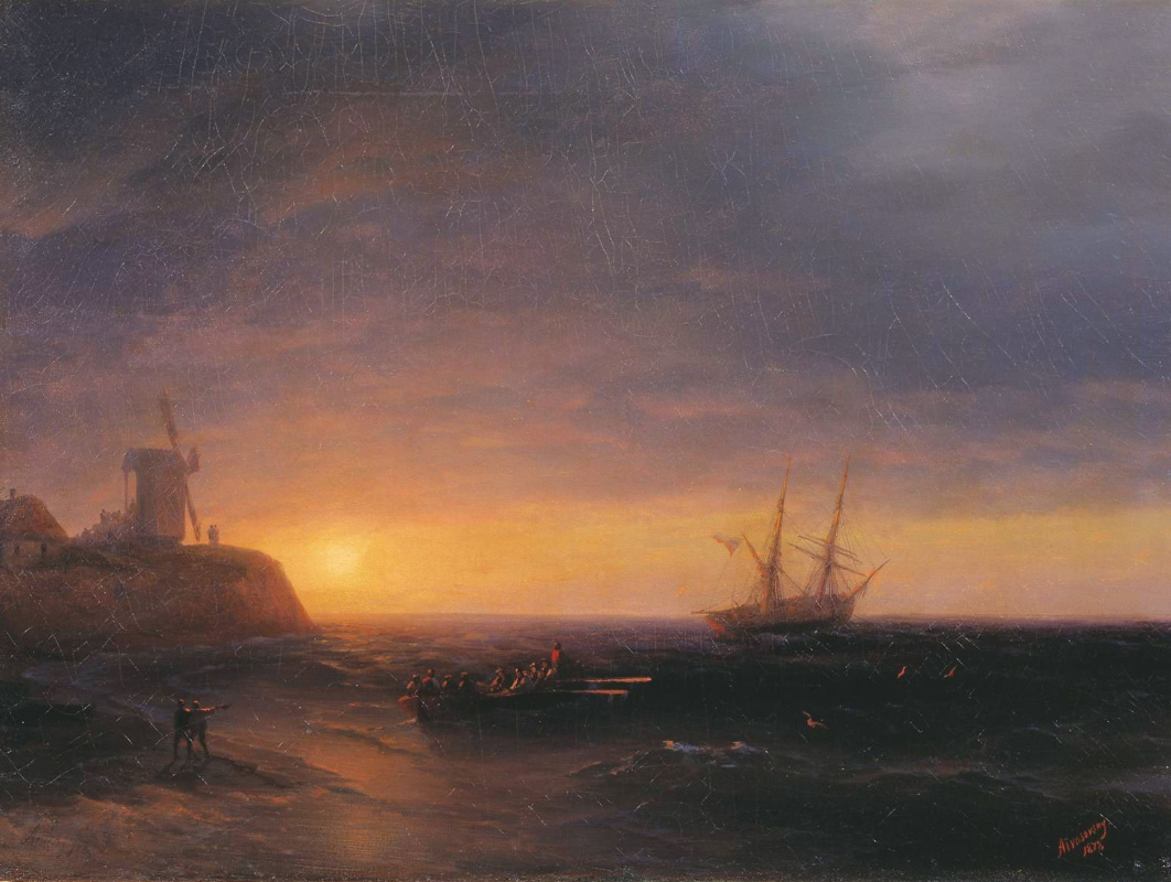 Ivan Aivazovsky. Sunset on the sea