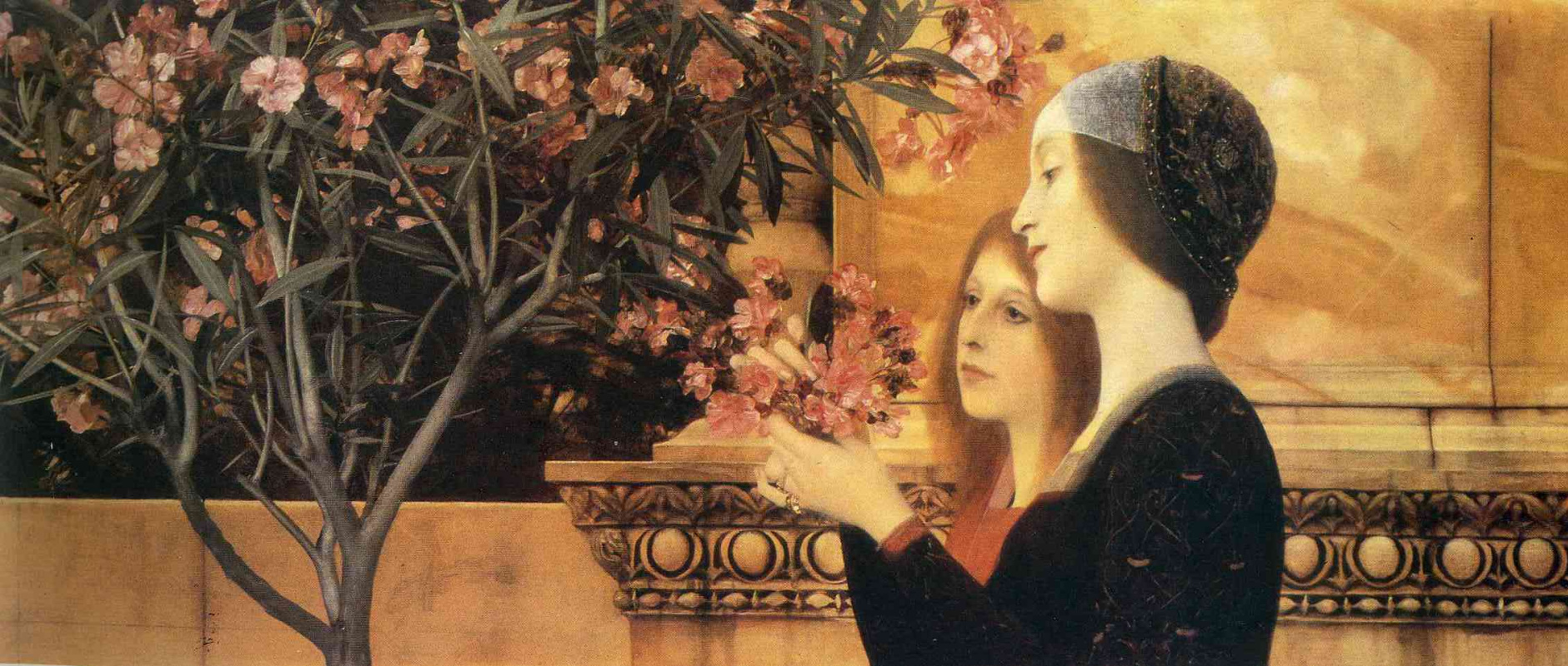 Gustav Klimt. Two girls with oleander