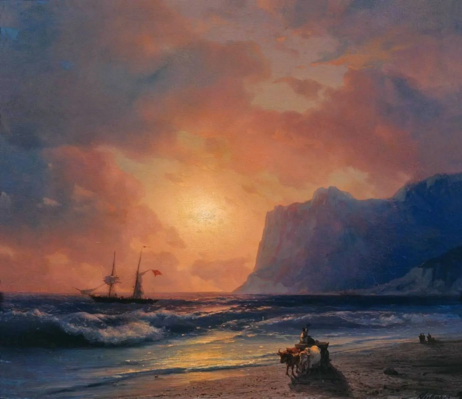 Ivan Aivazovsky. Sunset at sea