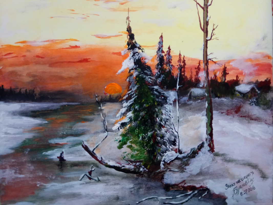Sunset on the shore