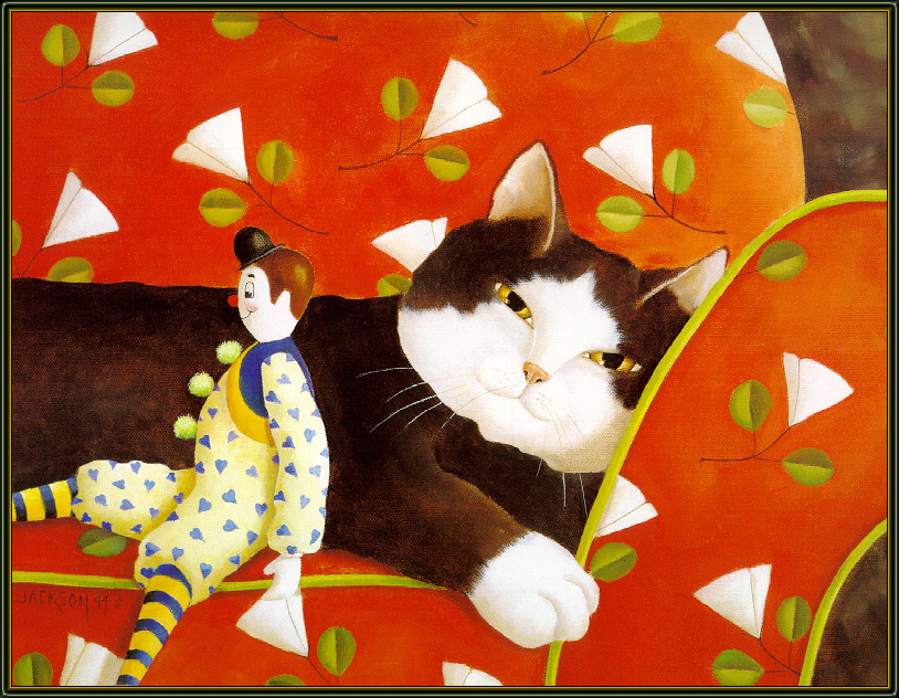 Diana Jackson. The cat on the couch