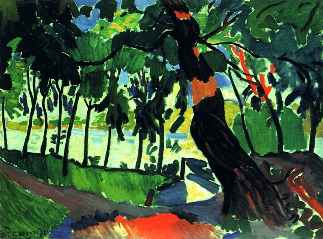 Andre Derain. Tree, Landscape on the River Bank