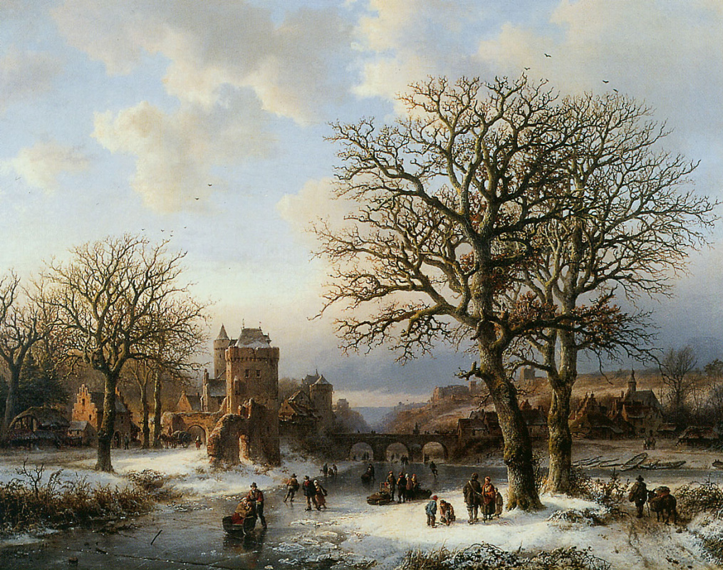 Barend Cornelis Kukkuk. Winter пейзаж2
