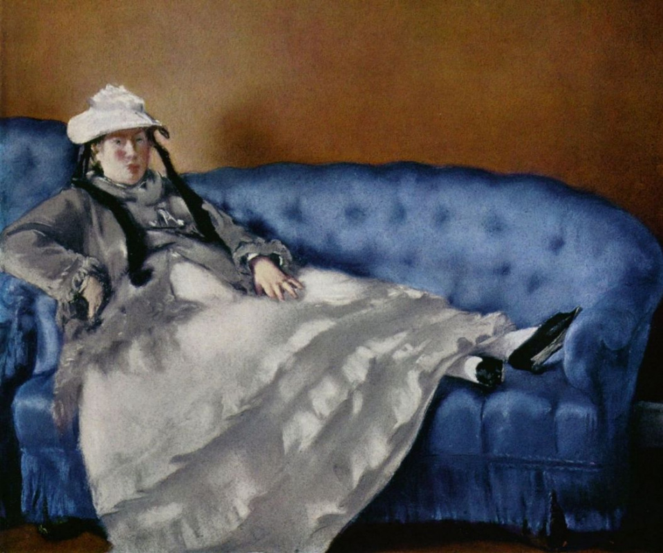 Edouard Manet. Portrait of Mrs Manet on a blue sofa