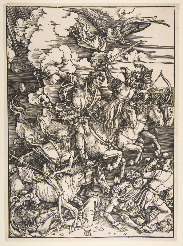 Albrecht Dürer. The four horsemen of the Apocalypse.From the series the Apocalypse.