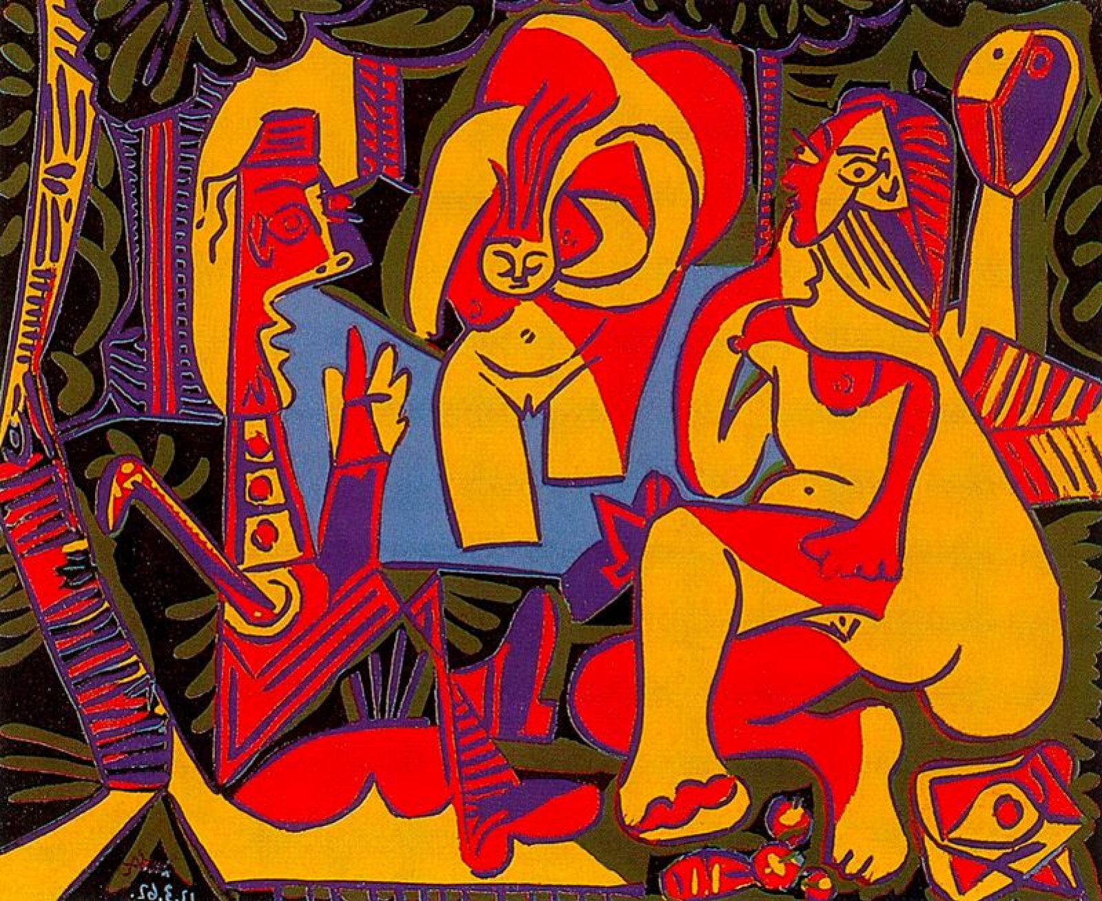 Пабло Пикассо - Завтрак на траве (по мотивам Мане), 1962, 75×62 см:  Описание произведения | Артхив