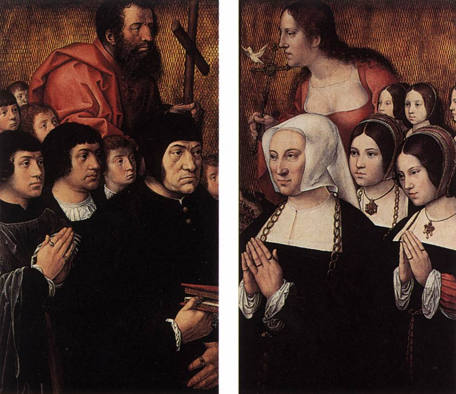 Bernart Van Orley. Triptych Of Hanaton. The left and right side