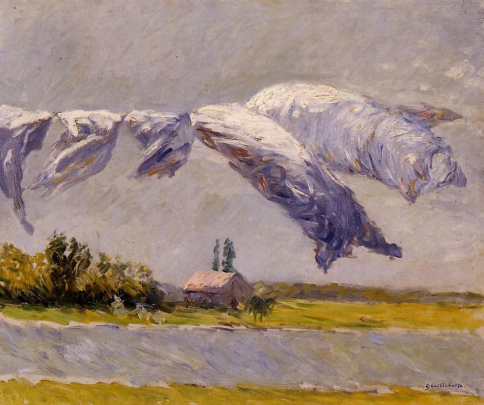 Gustave Caillebotte. Drying linen. Petit Gennevilliers