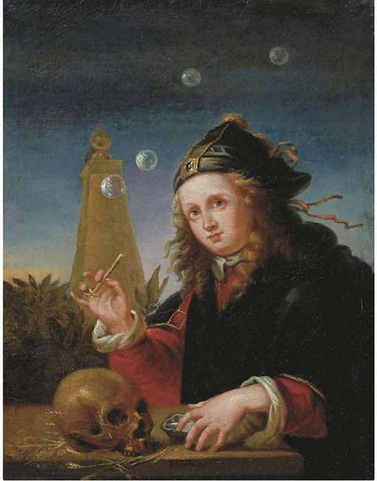 Follower of Reinier de la Haye. The boy and soap bubbles