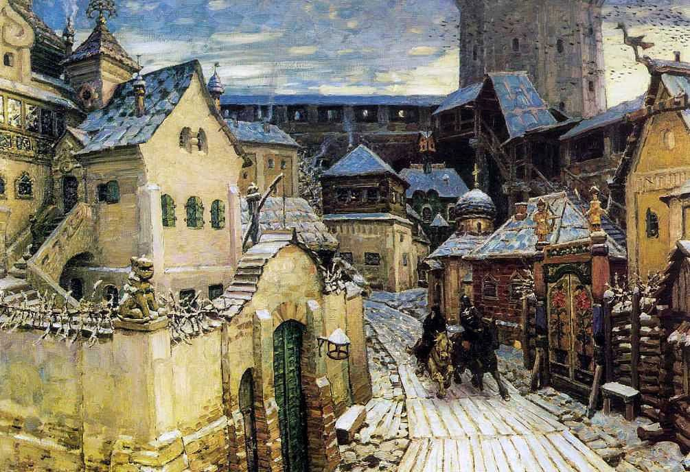 Apollinary Vasnetsov. Messengers. Early morning in the Kremlin. Early 17th century