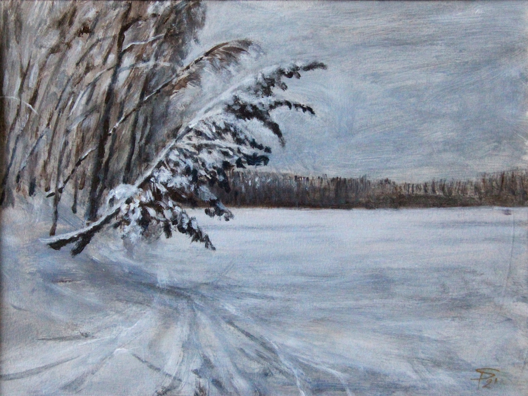 Sergey Ivanovich Plyaskota. Lake in winter