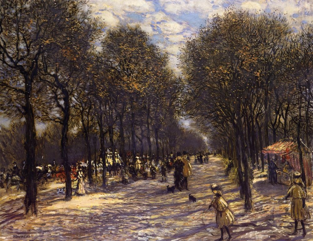 Jean-François Raffaelli. Alley of trees on the Champs Elysees