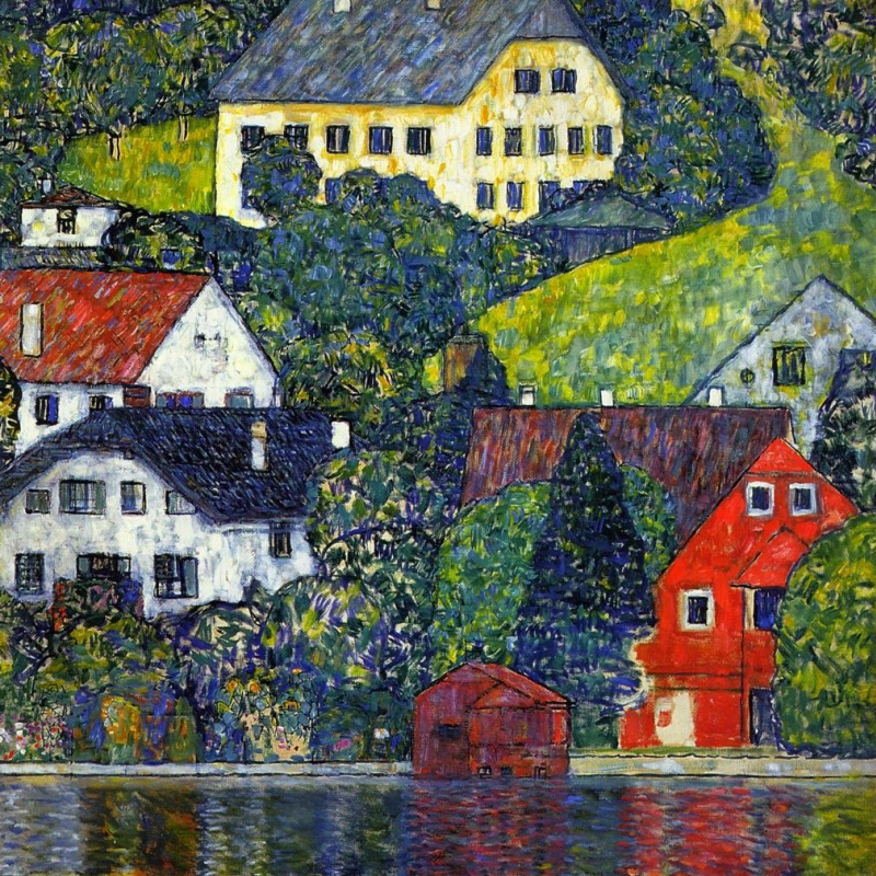 Gustav Klimt. Houses in unterach on lake Attersee
