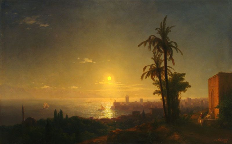 Ivan Aivazovsky. Night on the island of Rhodes