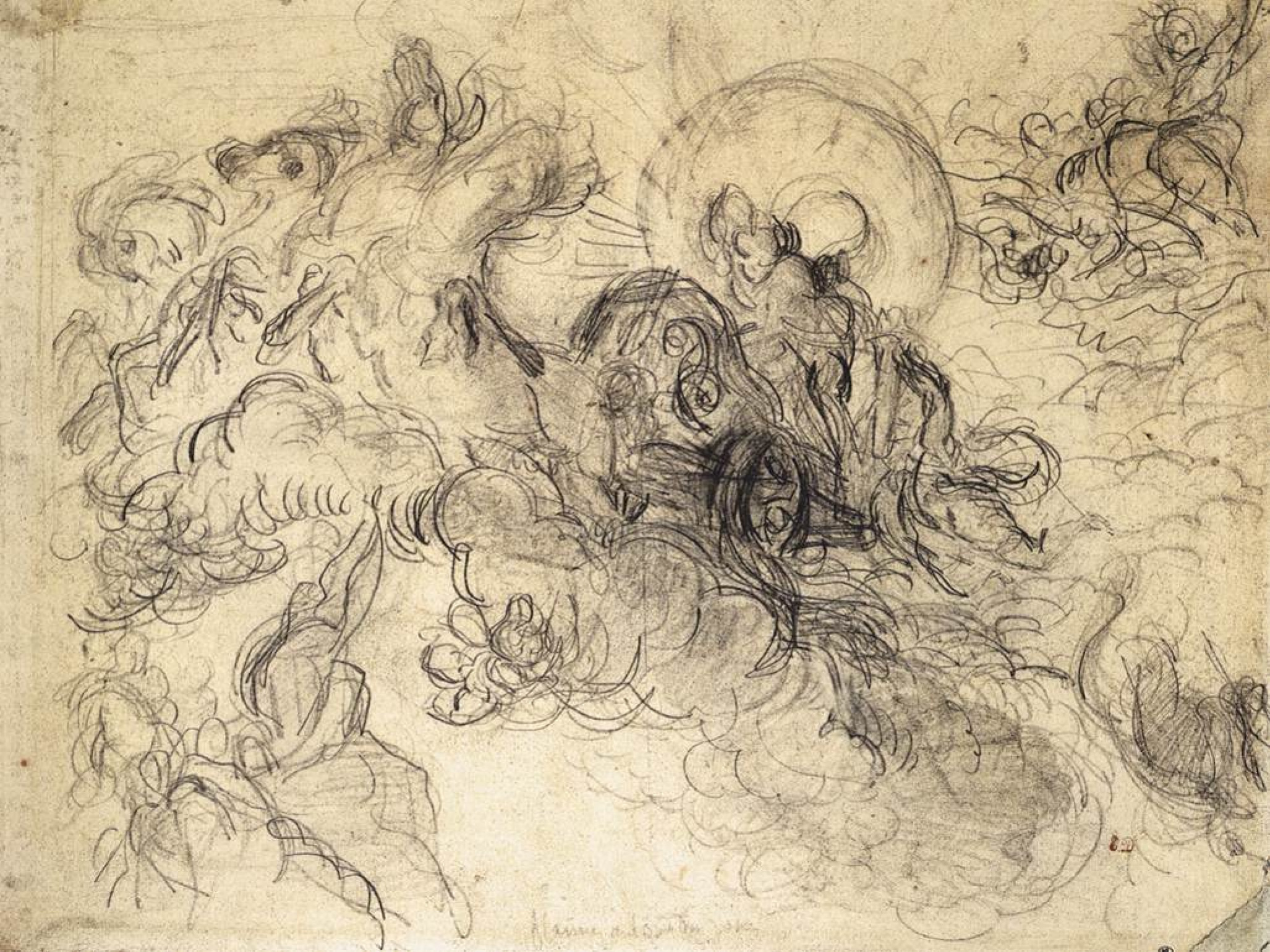 Eugene Delacroix Apollo kills Python sketch 1850 4427 cm Description  of the artwork  Arthive