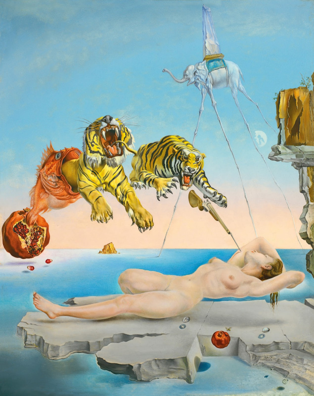 Salvador Dali. Dream caused by the flight of a bee around a pomegranate a second before awakening