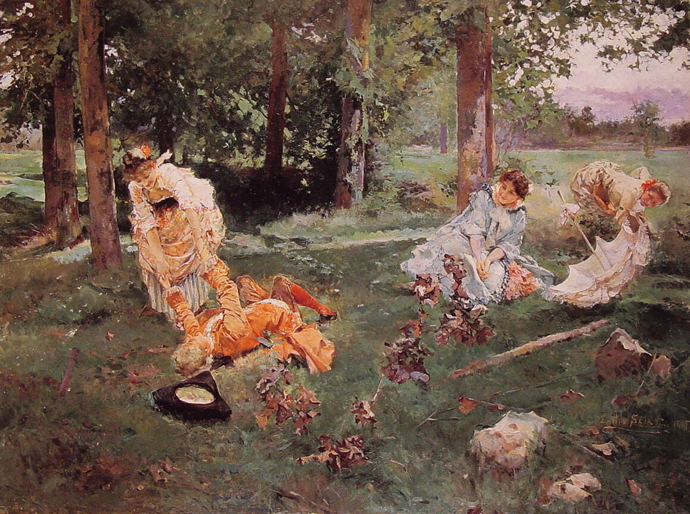 Emilio Sala Francis. Elegant ladies in the summer garden