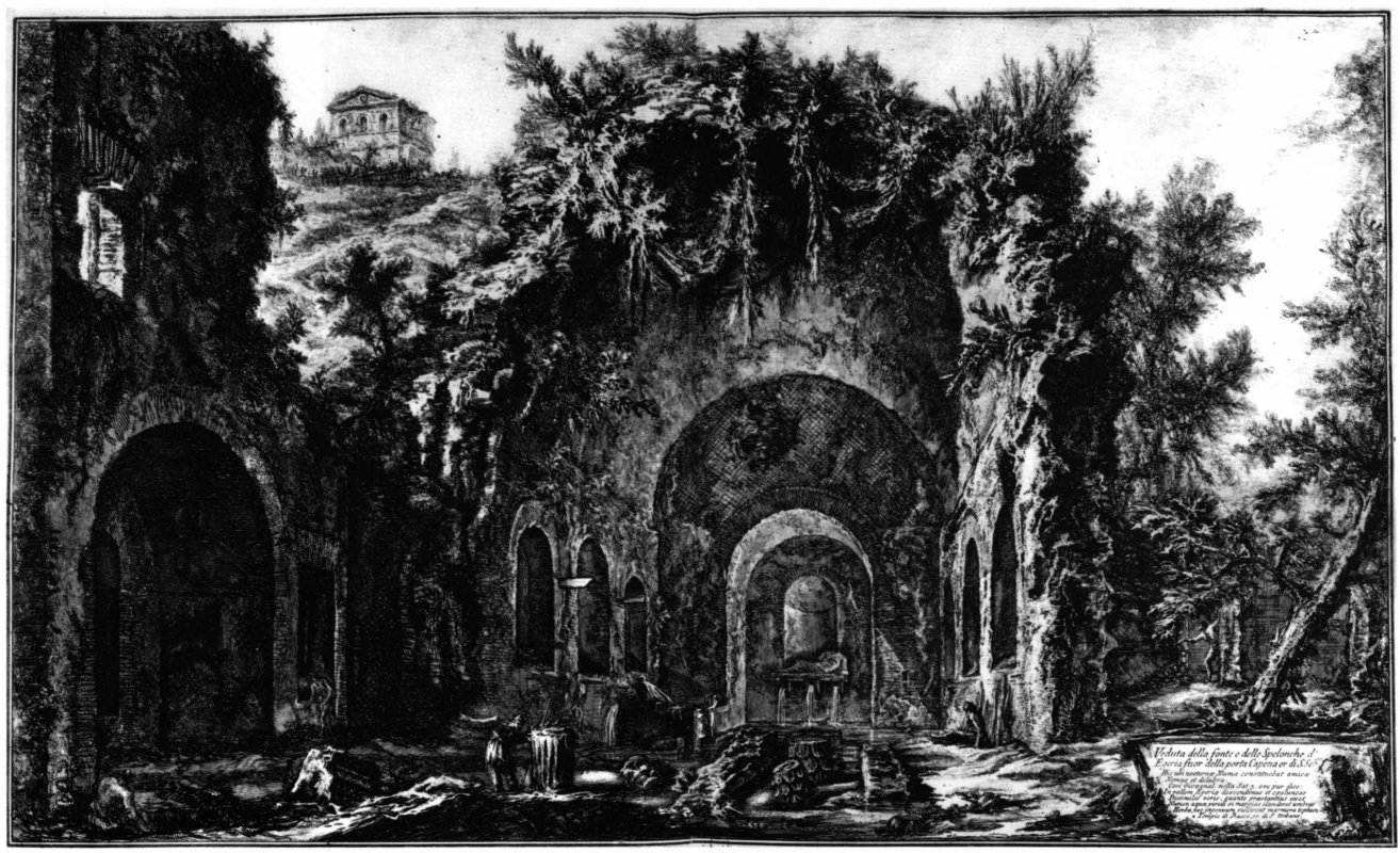 Giovanni Battista Piranesi. View source and grotto of Egeria
