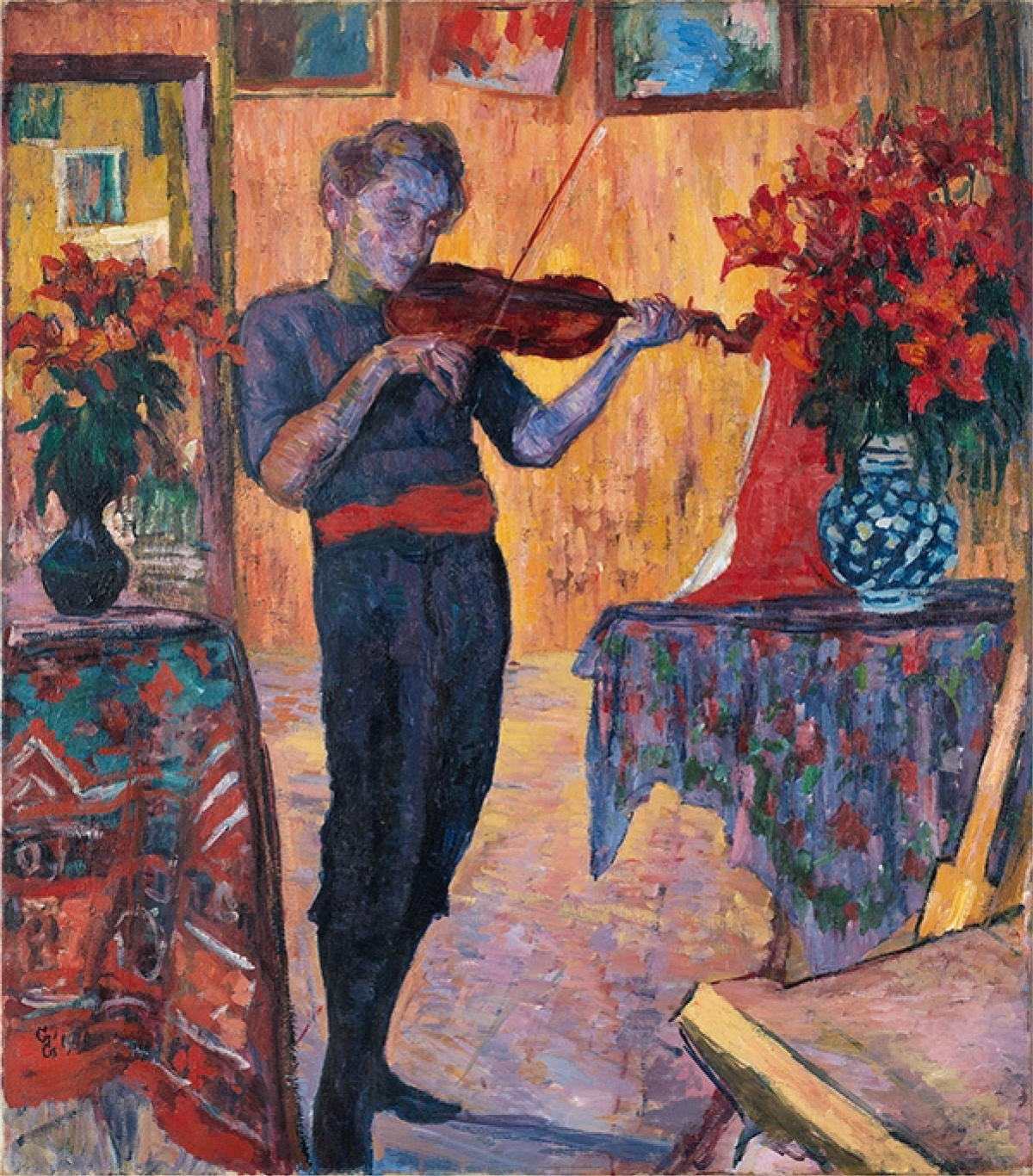 Young violinist (Bruno Giacometti), 1919, 81×92 cm by Giovanni