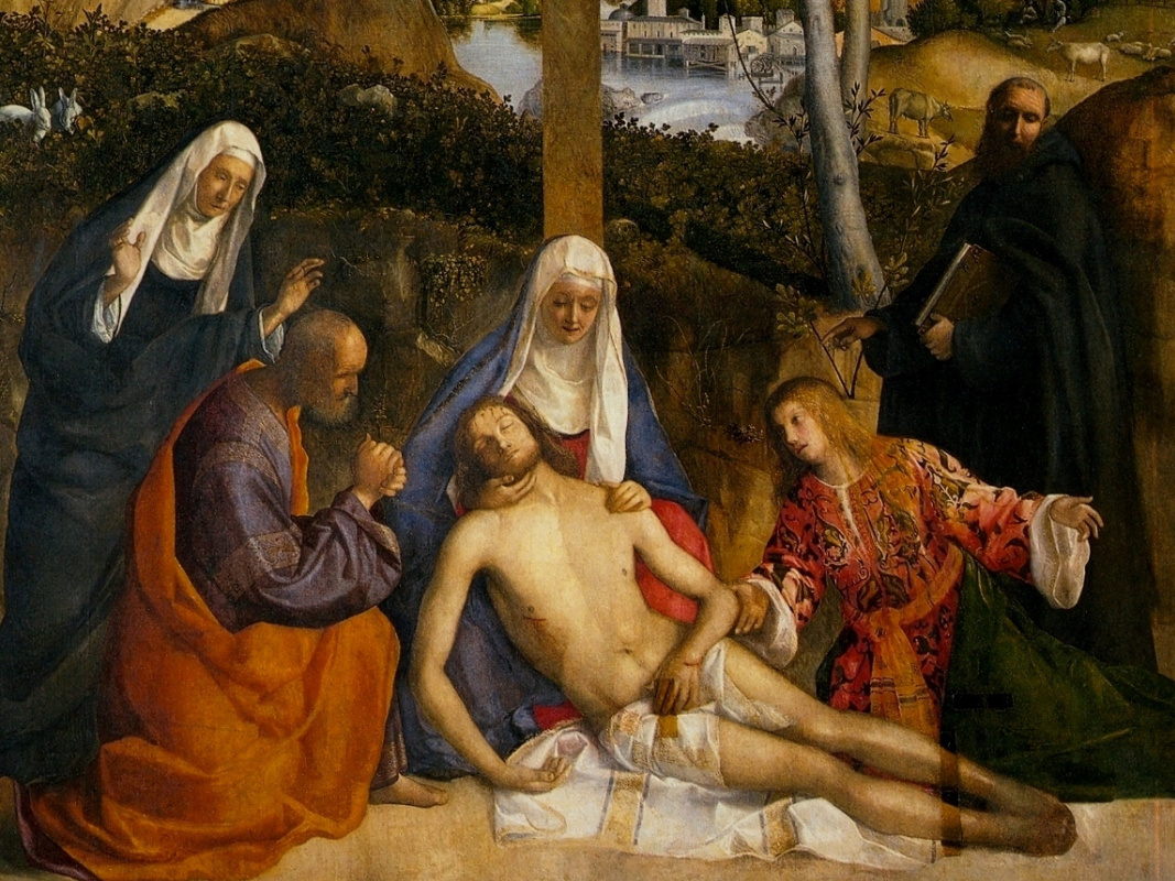 Giovanni Bellini. Crying over the dead Christ. Fragment